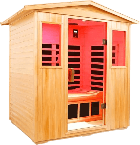 LTCCDSS 3-Person Full Spectrum Outdoor Infrared Sauna - Virginia Basswood Low EMF Saunas for Home - Near&Mid-IR Light